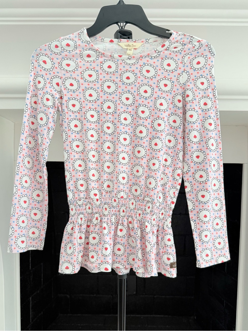 Matilda Jane Pink and White Heart Circle Peplum Top